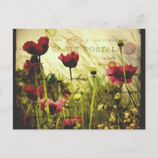 Vintage bloemen Briefkaart (Voorkant)