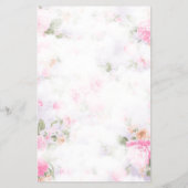 Vintage bloemen briefpapier flyer (Achterkant)