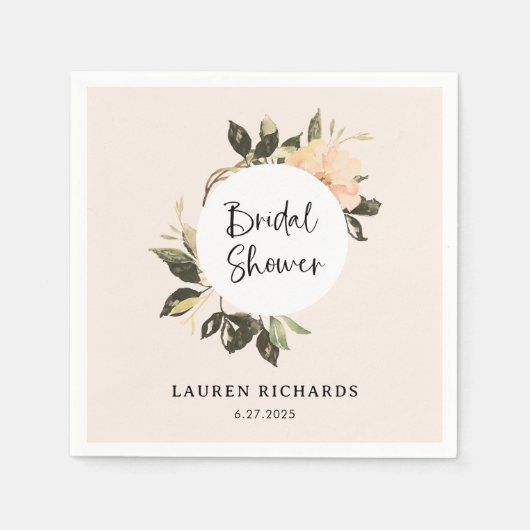 Vintage bloemen | Bruiloft servetten (Voorkant)