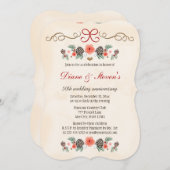 VINTAGE BLOEMEN DENNENKEGEL KERST FEestdag Kaart (Voorkant / Achterkant)