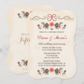 VINTAGE BLOEMEN DENNENKEGEL KERST JUBILEUM KAART (Voorkant / Achterkant)