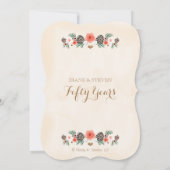 VINTAGE BLOEMEN DENNENKEGEL KERST JUBILEUM KAART (Achterkant)