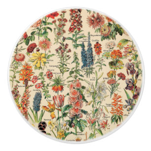 Vintage Bloemen door Adolphe Millot Keramische Knop