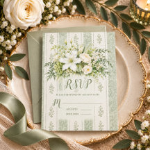 Vintage Bloemen Elegante Saliegroene Huwelijk