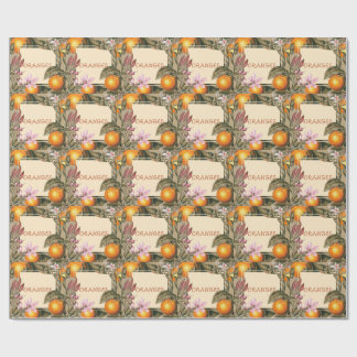 Vintage Bloemen en Sinaasappels Cadeaupapier