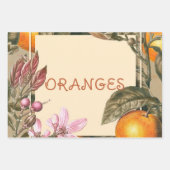 Vintage Bloemen en Sinaasappels Inpakpapier Vel (Voorkant 3)