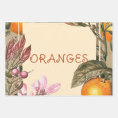 Vintage Bloemen en Sinaasappels Inpakpapier Vel (Voorkant 2)