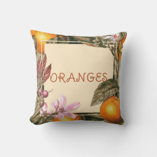 Vintage Bloemen en Sinaasappels Kussen