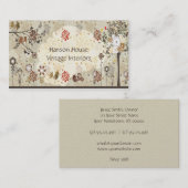 Vintage bloemen en Visitekaartje van bladeren (Voorkant / Achterkant)