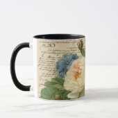 vintage bloemen en vogel mok (Links)
