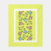 Vintage Bloemen Fleece Deken (Voorkant)