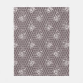 Vintage bloemen fleece deken in Stof Plum (Voorkant)