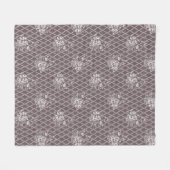 Vintage bloemen fleece deken in Stof Plum (Voorkant (Horizontaal))