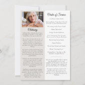 Vintage bloemen foto rouwdienst programma (Achterkant)