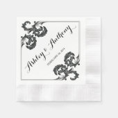 Vintage Bloemen Gepersonaliseerde bruiloft Servetten (Voorkant)