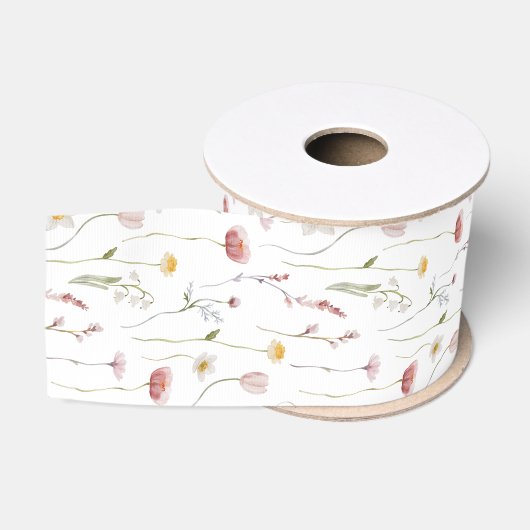 Vintage Bloemen Grosgrain Lint (Spoel)