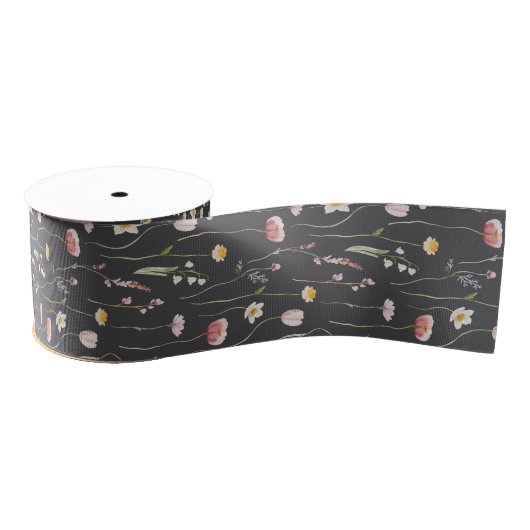 Vintage Bloemen Grosgrain Lint (Spoel)