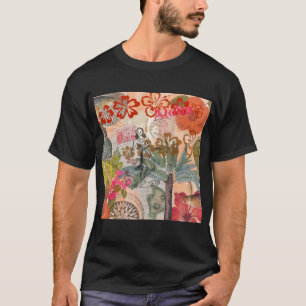 Vintage Bloemen Hula Kleurrijk Hawaiaans Tropisch T-shirt