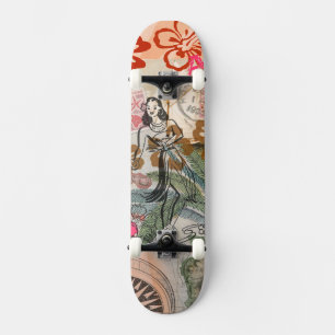Vintage Bloemen Hula Kleurrijke Hawaiaanse Tropisc Persoonlijk Skateboard