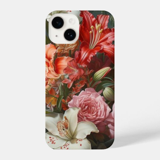 vintage bloemen iPhoneCase 14 iPhone Hoesje (Achterkant)