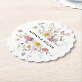 Vintage Bloemen Kartonnen Onderzetters (Gekanteld)