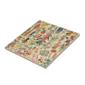Vintage bloemen keramische tegel tegeltje (Zijkant)