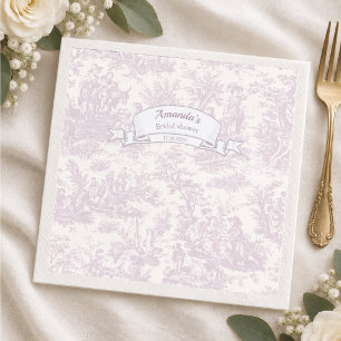 Vintage bloemen lavendel de jouy douchegordijn servet