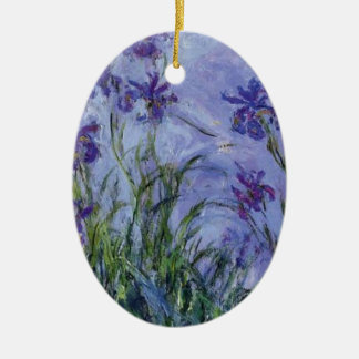 vintage bloemen lila-iris-1917 monet. keramisch ornament