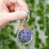 vintage bloemen lila-iris-1917 monet. sleutelhanger (Hand)