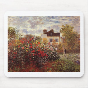 vintage bloemen monet-s-tuin-in-argenteuil-zon muismat