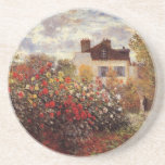 vintage bloemen monet-s-tuin-in-Argenteuil-zon Zandsteen Onderzetter<br><div class="desc"></div>