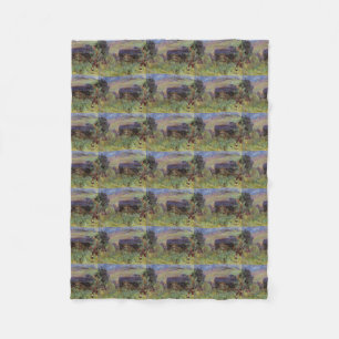 vintage bloemen Monet tuin beroemde kunstenaar Fleece Deken