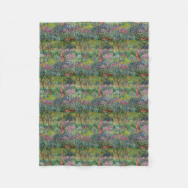 vintage bloemen Monet tuin beroemde kunstenaar Fleece Deken