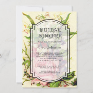 VINTAGE BLOEMEN NAM DE UITNODIGING VAN HET