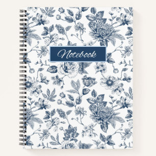Vintage bloemen notitieboek 100 pagina's spiraal n