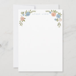 Vintage Bloemen Notitiekaartje