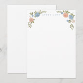 Vintage Bloemen Notitiekaartje (Voorkant / Achterkant)