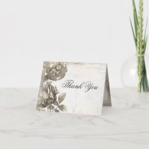 vintage bloemen oud sjofel dank je bedankkaart