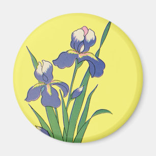 Vintage bloemen, paarse lentetuin Iris bloemen Magneet