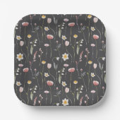 Vintage Bloemen Papieren Bordje (Voorkant)