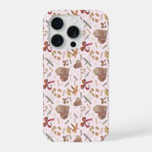 Vintage bloemen & papieren harten IPhone hoes 15 Pro Case