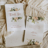 Vintage Bloemen | Pioenrozen Bruidsdouche Bedankkaart