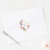 Vintage Bloemen Ronde Sticker (Envelop)