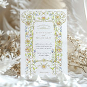  Vintage Bloemen Scrollwork Tuin bruiloft Kaart