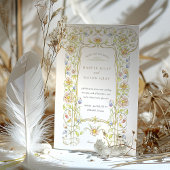  Vintage Bloemen Scrollwork Tuin bruiloft Kaart