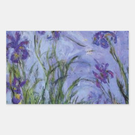 vintage bloemen seringen irissen 1917 Monet flora  Rechthoekige Sticker