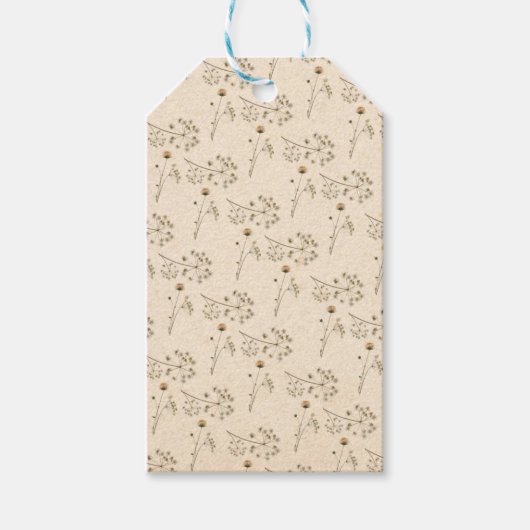 Vintage Bloemen Stippen Scrapboek Cadeaulabel (Voorkant)