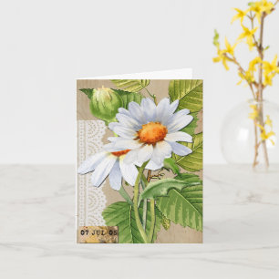Vintage Bloemen Verjaardag Kaart