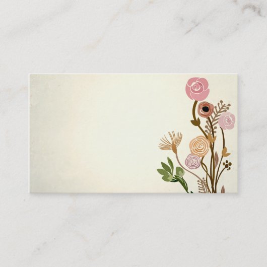 Vintage bloemen Visitekaartje (Voorkant)