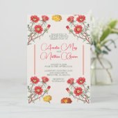 Vintage Bloemen voor kattebonnen Kaart (Staand voorkant)